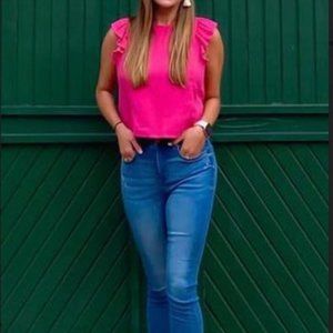 BP - Pink Top, ruffle cap sleeves